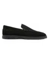 Gernie Nyc Men's Apron Toe Suede Loafers In Black