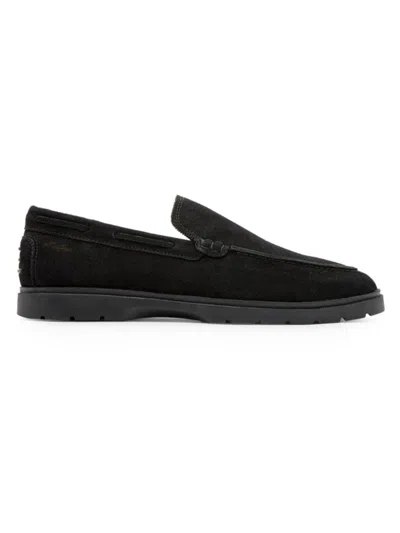 Gernie Nyc Men's Apron Toe Suede Loafers In Black