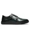 Gernie Nyc Men's Leather Double Monk Low-top Shoes In Green