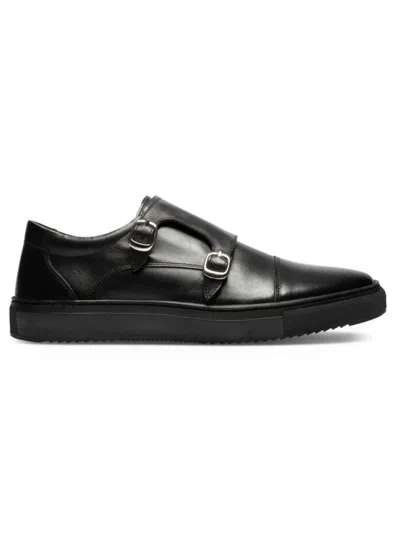 Gernie Nyc Men's Leather Monk Strap Sneakers In Black