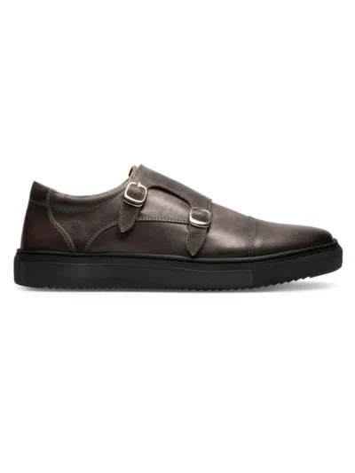 Gernie Nyc Men's Leather Monk Strap Sneakers In Gray