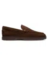 Gernie Nyc Men's Suede Moccasin Loafers In Brown
