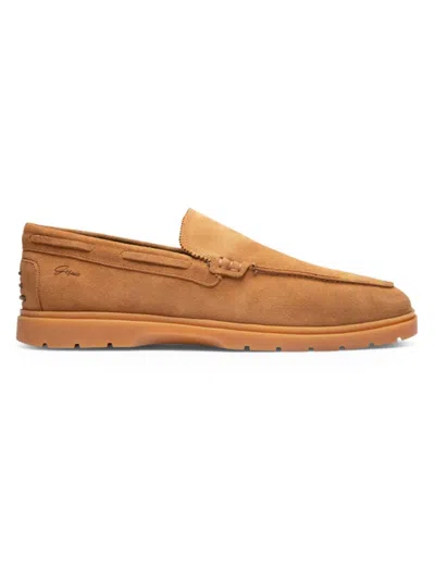 Gernie Nyc Men's Suede Moccasin Loafers In Gold