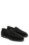 Gernie Venetian Low Top Loafer In Black Suede
