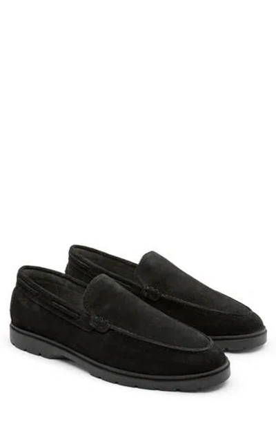 Gernie Venetian Low Top Loafer In Black Suede