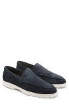 Gernie Venetian Low Top Loafer In Navy Suede
