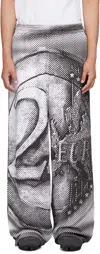 Gerrit Jacob Black & White Printed Sweatpants In Gray