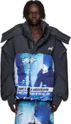 Gerrit Jacob Black Padded Jacket In Blue