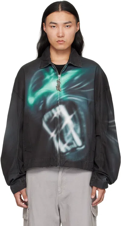 Gerrit Jacob Black Printed Denim Jacket