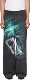 Gerrit Jacob Black Printed Jeans In Blue