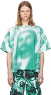 Gerrit Jacob White & Green Oversized T-shirt In White/green