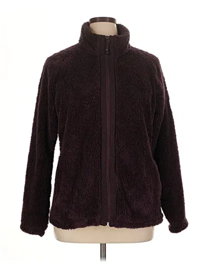 Pre-owned Gerry Faux Fur Jacket In Burgundy