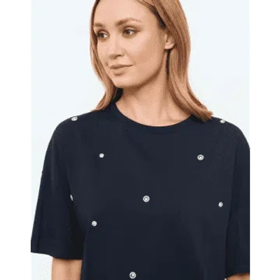 Gerry Weber Navy Tshirt With Detail In Blue