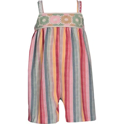 Gerson & Gerson Babies'  Crochet Trim Stripe Romper