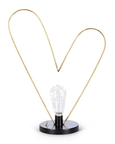 Gerson International 18.11in Metal Tabletop Heart With Led Light In Black