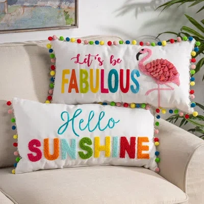 Gerson International 20 In. Spring And Summer Throw Pillows Set Of 2 In Multi