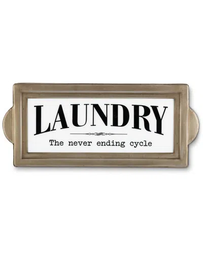 Gerson International 22-in L Battery Operated Lighted Metal Laundry Wal In White