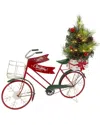 Gerson International 22in Metal Holiday Bicycle With Lighted Tree In Multi