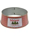 Gerson International 27.75-in L Metal Holiday Plaid Tree Collar In Red
