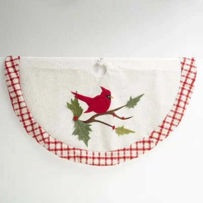 Gerson International 42 In. Diameter Holiday Cardinal Design Tree Skirt In Red