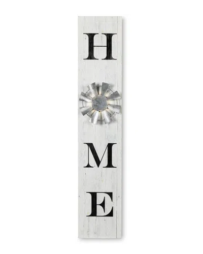 Gerson International 45.7in Antique White Wood Welcome Porch Sign