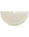 Gerson International 48-in D White Cable Knit Fur Trim Tree Skirt In White