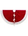 Gerson International 48-in L Red Acrylic Pom Pom Tree Skirt In Red