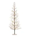 Gerson International 6ft Brown Wrapped Snowy Tree With Led Lightin In Brown