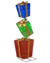 Gerson International 72-inch Tall Lighted Glittering Fabric Stacked