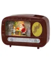Gerson International ™ Christmas Holiday Vintage Radio Snow Globe With Santa, Timer In Red