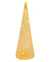 Gerson International Elegant Glam Holiday Gold Lighted Jewel Cone Christmas Tree In Gold