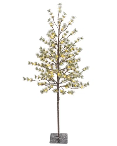 Gerson International Everlasting Glow 5ft Electric Icy Pine Tree With 96 Warm White Led Lights In Green