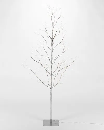 Gerson International Everlasting Glow 5ft Silver Pvc Wrapped Lighted Tree With 540 Micro Led Warm White Lights