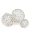 Gerson International Everlasting Glow Set Of 3 Assorted Vine Balls With Super Bright White Led Lights In White