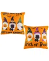 Gerson International Everlasting Glow Set Of Two 16 In Fabric Halloween Gnome Pillow In Orange