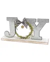 Gerson International Farmhouse Joy Wood And Metal Tabletop Christmas Decor Sign