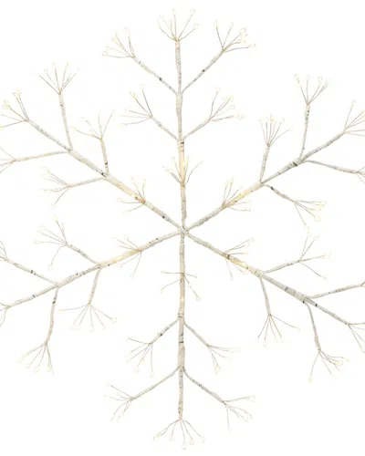 Gerson International Gerson 20in Diameter Battery Operated Firecracker Led Lighted Hanging Snow Flake In White