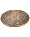 Gerson International Gg Collection Heritage Collection Mango Wood Round Trivet Letter H