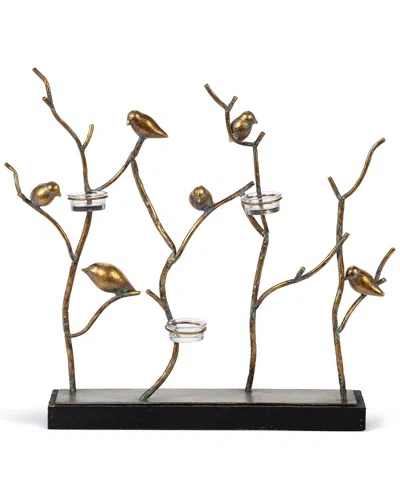 Gerson International Metal & Wood Bird In Branches Tabletop In Black