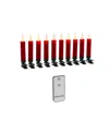 Gerson International Set Of 10 Red Christmas Led Candles With Clip And Remote Control In Red