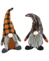 Gerson International Set Of 2 12in Plush Halloween Gnome Figurine
