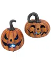 Gerson International Set Of 2 Delightfully Spooky Lighted Jack-o-lantern In Orange