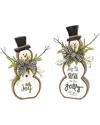 Gerson International Set Of 2 Resin & Metal Snowman Figurines In White