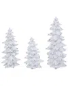 Gerson International Set Of 3 Assorted Resin White Glitter Winter Trees In White