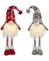 Gerson International Set Of Lighted Holiday Plush Gnomes In Multi
