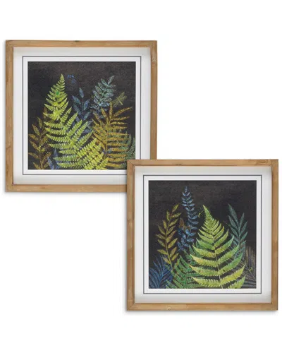 Gerson International Set Of Two 15.75-in H Night Fern Wall Art In Woode In Green