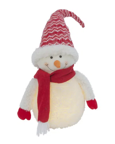 Gerson International Set Of Two 29in Lighted Fabric Snowman Figures In White