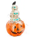 Gerson International Smoking Skulls On Top Of Jack O Lantern With Lights