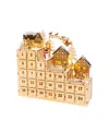 GERSON INTERNATIONAL WOOD VILLAGE SCENE ADVENT CALENDAR 14.9 IN.