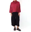 Gerties Check Cowl Neck Long Sleeve Top In Masai